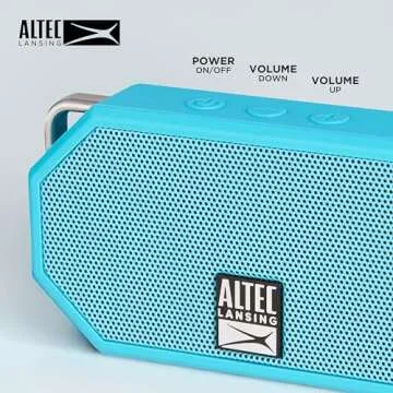 Altec Lansing Mini H2O - Waterproof Bluetooth Speaker, IP67 Certified & Floats in Water, Compact & Portable Speaker for Hiking, Camping, Pool, and Beach,Aqua