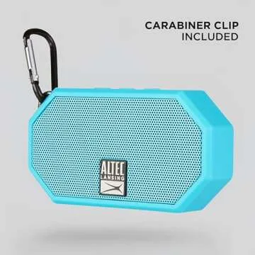 Altec Lansing Mini H2O - Waterproof Bluetooth Speaker, IP67 Certified & Floats in Water, Compact & Portable Speaker for Hiking, Camping, Pool, and Beach,Aqua