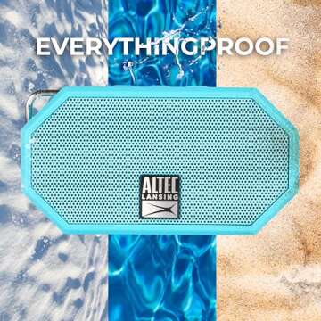 Altec Lansing Mini H2O - Waterproof Bluetooth Speaker, IP67 Certified & Floats in Water, Compact & Portable Speaker for Hiking, Camping, Pool, and Beach,Aqua