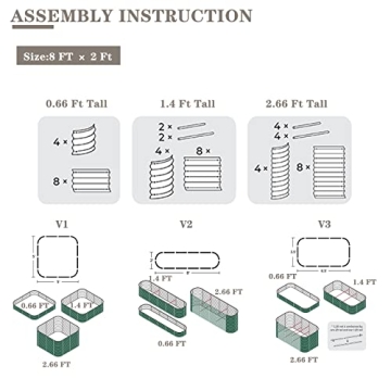 VEGEGA 8ft Versatile Raised Garden Bed for Beautiful Gardens