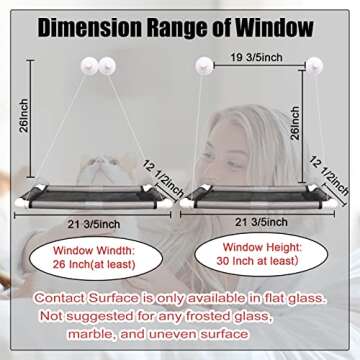 Sturdy Cat Window Bed with Fleece Blanket for Large Cats