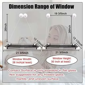 Sturdy Cat Window Bed with Fleece Blanket for Large Cats