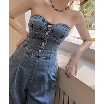 Trendy Women's High Rise Denim Jumpsuit for All Occasions