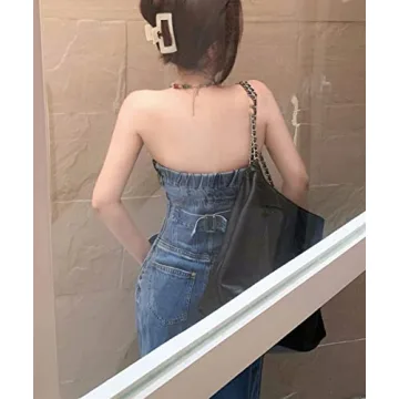 Trendy Women's High Rise Denim Jumpsuit for All Occasions