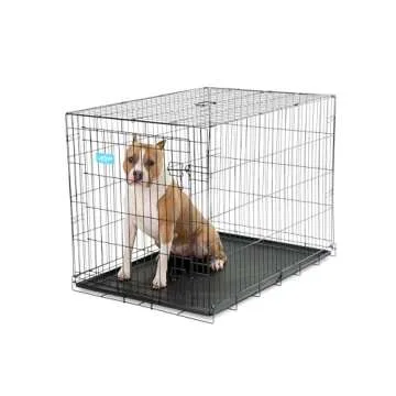 Carlson Secure Foldable Metal Dog Crate for Large Pets