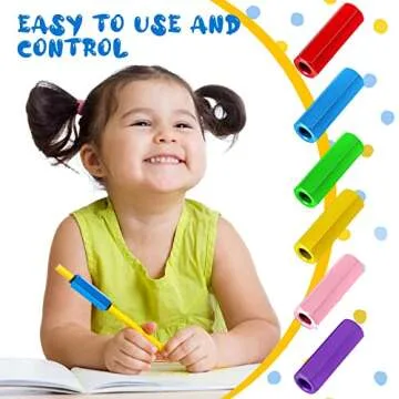 Chinco 6 Pieces Pencil Weights Kit Handwriting Aid Metal Pencil Weights Weighted Holder for Handwriting Autism Learning Materials(Red, Yellow, Blue, Green, Pink, Purple)