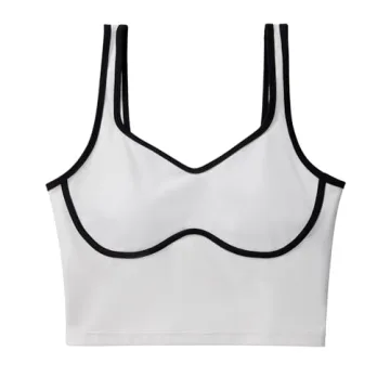 SUUKSESS Women's Longline Padded Sports Bra Crop Top