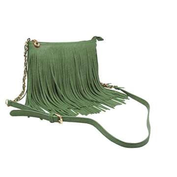 Solene Fringe Crossbody Shoulder Bag with Strap, Tassel Messenger bag, Country Style Western Fringe ...