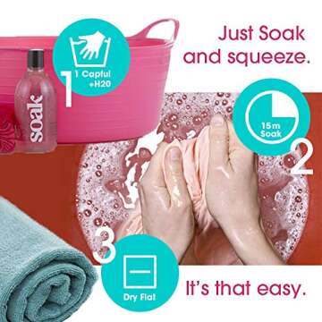 Soak Laundry Soap – No Rinse, Plant Derived Hand Wash Detergent - 375 ml / 12 fl. oz, 75+ Washes (Celebration)
