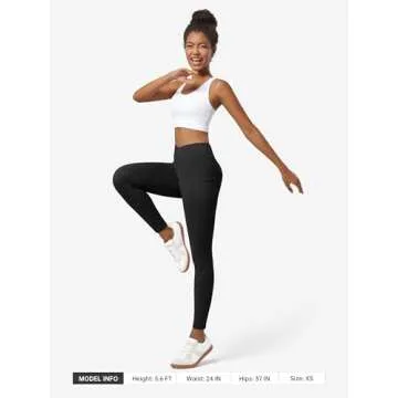 Willit Women's Fleece Lined Leggings Thermal Winter Pants Warm Yoga Running Tights High Waisted with Pockets V-Cross Black M