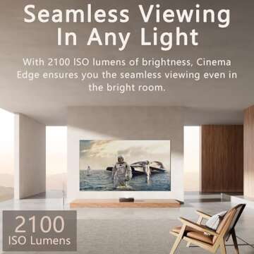 Formovie Cinema Edge 4K Ultra Short Throw 2100 Lumen Cinema UST Projector ALPD Laser TV w/ Built-In Soundbar