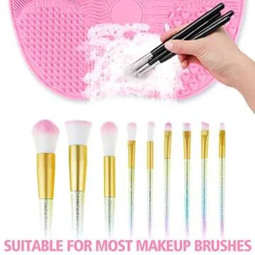 Ranphykx Silicone Makeup Brush Cleaner Mat with Suction Cup