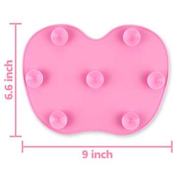 Ranphykx Silicon Makeup Brush Cleaning Mat Makeup Brush Cleaner Pad Cosmetic Brush Cleaning Mat Portable Washing Tool Scrubber with Suction Cup (pink)