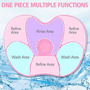 Ranphykx Silicon Makeup Brush Cleaning Mat Makeup Brush Cleaner Pad Cosmetic Brush Cleaning Mat Portable Washing Tool Scrubber with Suction Cup (pink)