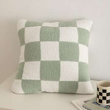 NIDITW Set of 2 St Patrick's Day Gift Ultra Soft Checkerboard Throw Pillow Cover Fuzzy Microfiber Ch...