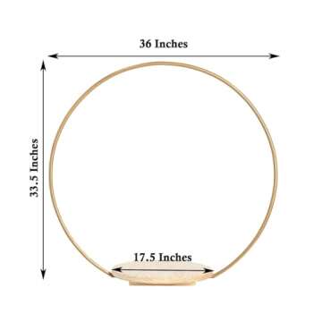 Efavormart Round Wedding Arch Cake Stand, Metal Floral Centerpieces Display - 33"