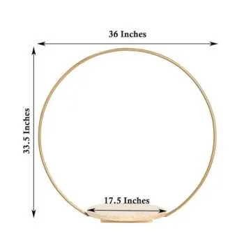 Efavormart Round Wedding Arch Cake Stand, Metal Floral Centerpieces Display - 33"