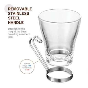 Bormioli Rocco OSLO Glass Coffee Mug Pack - Stylish & Durable