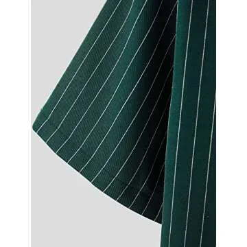 COZYEASE Men's Button Down Shirt Short Sleeve Collar Neck Casual Shirts Tops Dark Green S-CESTT20240807