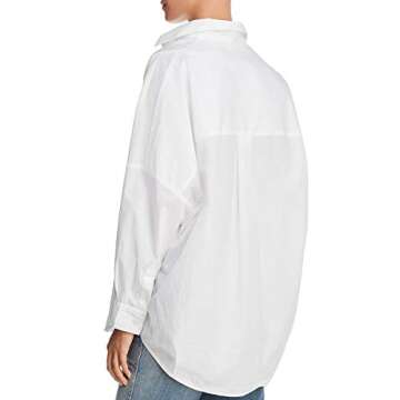 French Connection womens Rhodes Polin Light Weight Long Sleeve Oversized Blouse, Linen White, Small US