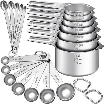 Stainless Steel Measuring Cup & Spoon Set - 21 Pieces
