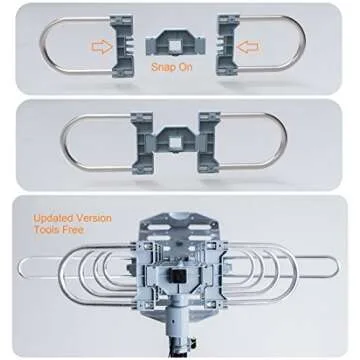 McDuory Amplified Digital Outdoor HDTV Antenna 150 Miles Long Range - 360 Degree Rotation Infrared Control - Tools Free Installation - Support 2 TVs