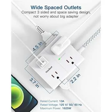 Surge Protector Power Strip 12 IN 1 with USB Ports