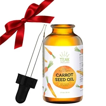 Teak Naturals Organic Carrot Seed Oil for Skin and Hair 1oz