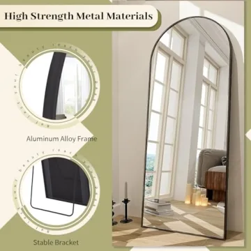 BEAUTYPEAK Full Length Mirror with Arched Design
