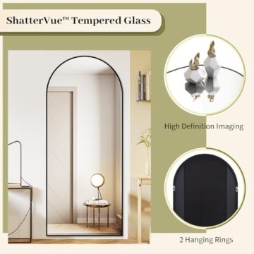 BEAUTYPEAK Full Length Mirror with Arched Design