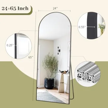 BEAUTYPEAK Full Length Mirror with Arched Design