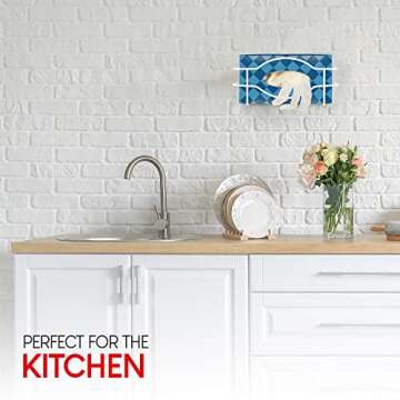 Stock Your Home (White Metal Single Gloves Dispenser, Tissue Box Shelf, Glove Box Holder Wall Mount, For Kitchen, Cleaning Closet, Lab, Exam, Office