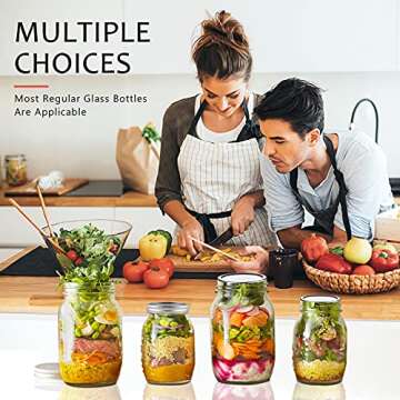 Canning Lids 200 PCS Mason Canning Jar Lids Regular Mouth Reusable Leak Proof SplitType Lids Silver Jar Secure Caps and Bands with Silicone Seals Ring Food Grade Material Safe and AntiRust Canning