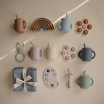 Mushie 100% Silicone Training Cup & Straw for Toddlers 6 Months+