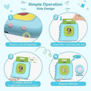 Talking Flash Cards for Toddlers, Toddler Toys for Ages 1 2 3 4 5 Years Old Boys, Educational Learni...