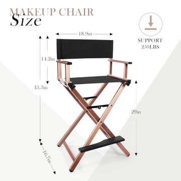 CHUANGJIN 30" Tall Directors Chair - Portable & Stylish