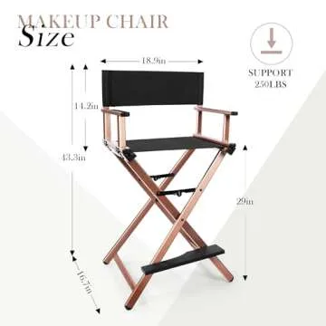 CHUANGJIN 30" Tall Directors Chair - Portable & Stylish