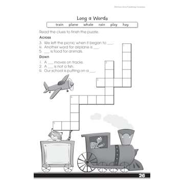 School Zone - My First Crosswords Workbook - Ages 6 to 8, 1st to 2nd Grade, Activity Pad, Word Puzzles, Word Search, Vocabulary, Spelling, and More (School Zone Little Busy Book™ Series)