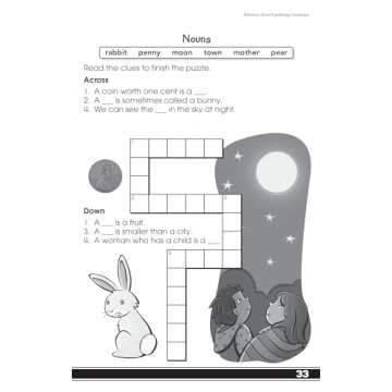 School Zone - My First Crosswords Workbook - Ages 6 to 8, 1st to 2nd Grade, Activity Pad, Word Puzzles, Word Search, Vocabulary, Spelling, and More (School Zone Little Busy Book™ Series)