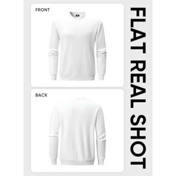 JMIERR Men's Fashion Thick Soft Basic Pullover Sweatshirt Long Sleeves Warm Shirts Old Money Oversized Clothes Men, US46(XL), White