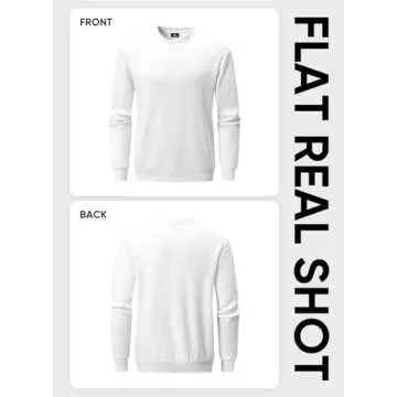 JMIERR Men's Fashion Thick Soft Basic Pullover Sweatshirt Long Sleeves Warm Shirts Old Money Oversized Clothes Men, US46(XL), White