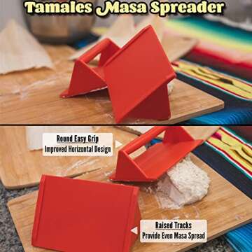 Tamales Masa Spreader | 2 Pcs Pack, Improved Grip Design | Masa Spreader For Tamales | Easy to Use T...