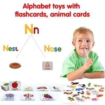 Craftstory 130 Pcs Alphabet Learning Toys Letters-Felt Montessori Board for Toddlers with Flashcards Preschool Phonics Vocabulary Activities Educational Toys for 3 Year Old