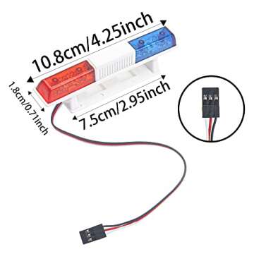 ShareGoo Simulation RC Car Police Lights Night Flash LED Light Lamp Roof Light Decoration Compatible with Traxxas HSP HPI Tamiya 4WD Axial Arrma 1/10 1/8 RC Rally Cars Truck