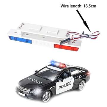 ShareGoo Simulation RC Car Police Lights Night Flash LED Light Lamp Roof Light Decoration Compatible with Traxxas HSP HPI Tamiya 4WD Axial Arrma 1/10 1/8 RC Rally Cars Truck