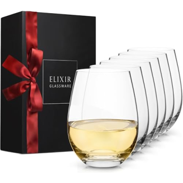 Set of 6 - 17 oz Premium Crystal Stemless Wine Glasses