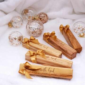 Olive Wood Pen Gift Set with Engraved Box