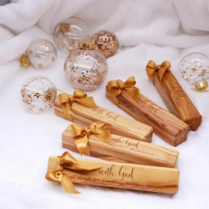 Olive Wood Pen Gift Set with Engraved Box