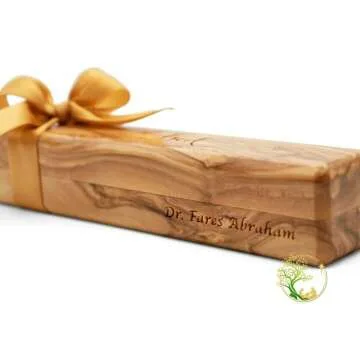 Olive Wood Pen Gift Set with Engraved Box