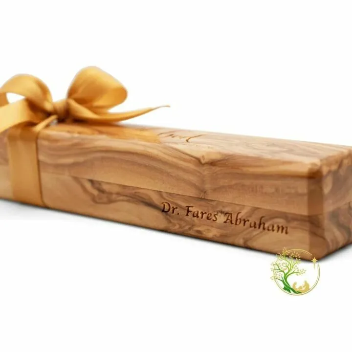 Olive Wood Pen Gift Set with Engraved Box